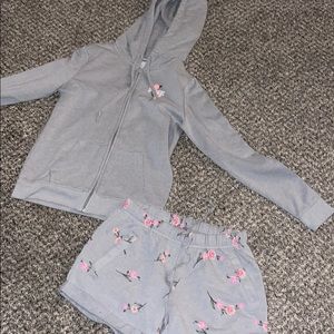 Pink VS hoody and boyfriend shorts set